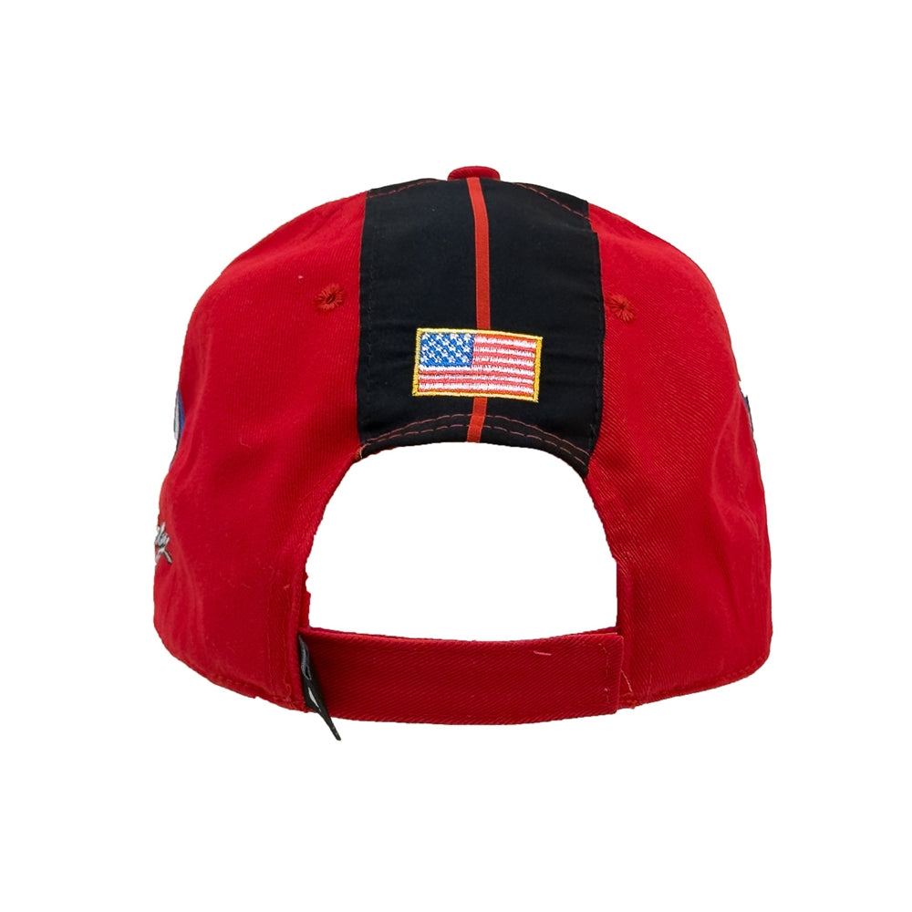 Shelby Red With Black Racing Stripes Hat