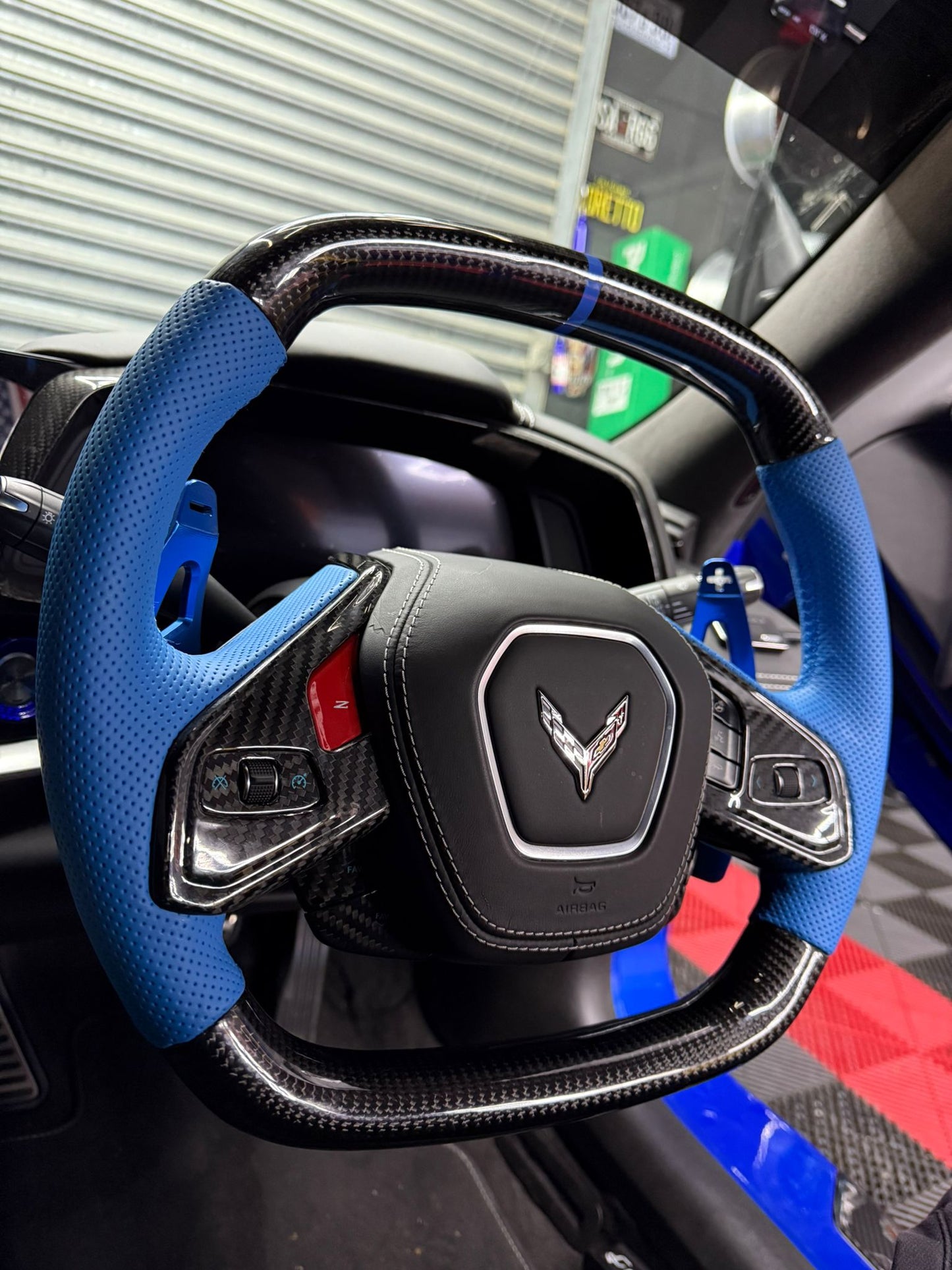 C8 Z06 Style Corvette Carbon Fiber Steering Wheel