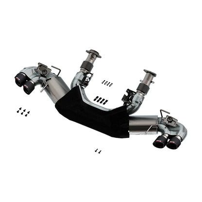 C8 Corvette Stingray Exhaust - Borla Atak Cat Back : Quad 4.0" Dual Rolled Angle Carbon Fiber Tips