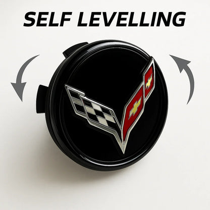 C8 Corvette DynamicCaps - Show Edition Floating Center Caps : Carbon Fiber Look - Set of 4