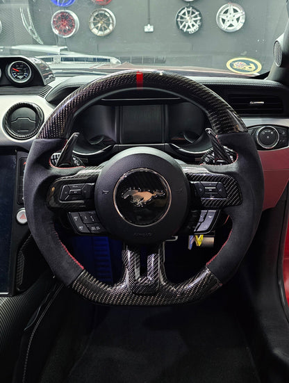 18-23 Ford Mustang GT Carbon Fibre Steering Wheel.