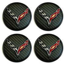 C8 Corvette DynamicCaps - Show Edition Floating Center Caps : Carbon Fiber Look - Set of 4