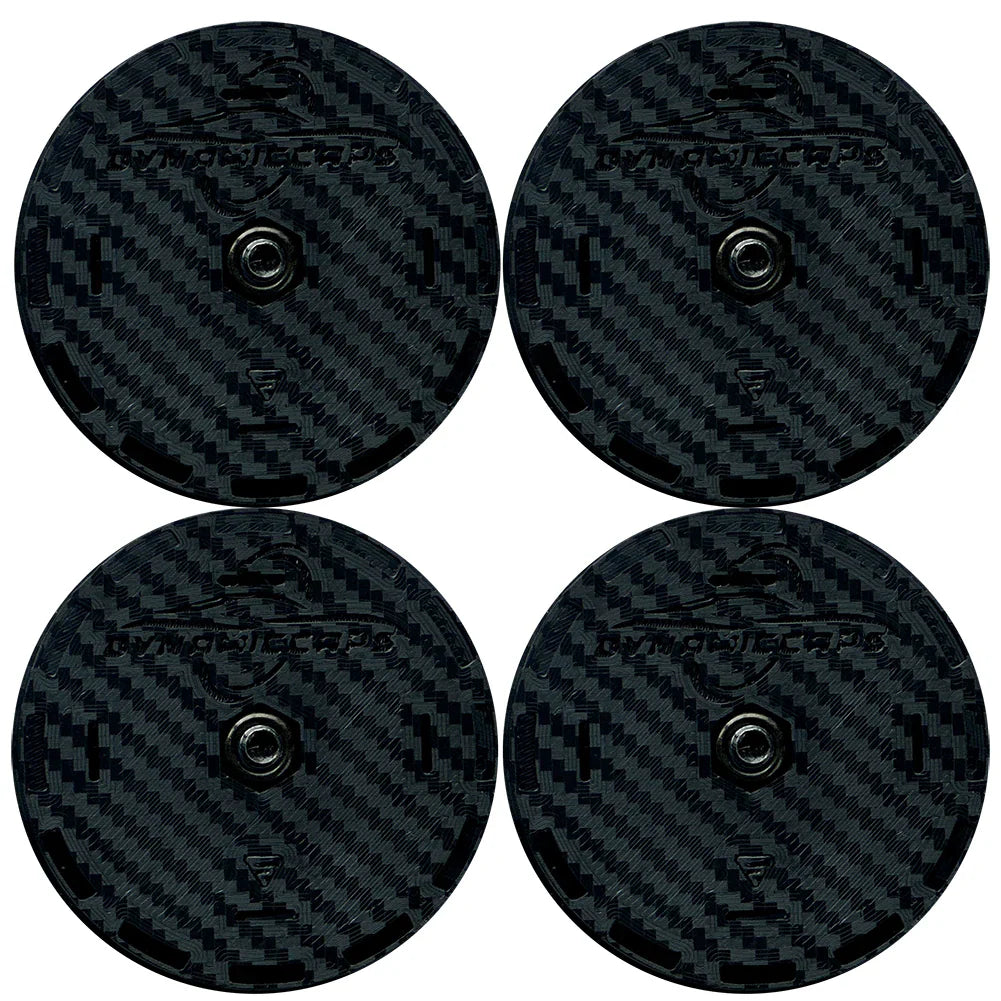 C8 Corvette DynamicCaps - Show Edition Floating Center Caps : Carbon Fiber Look - Set of 4