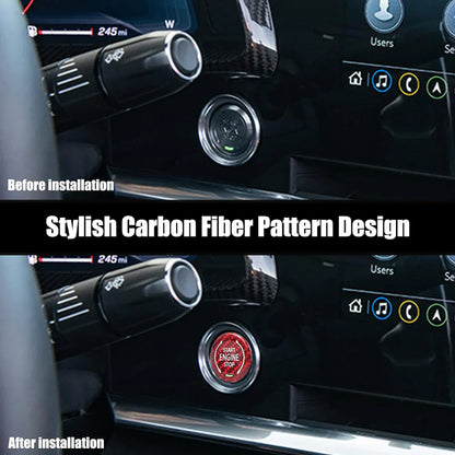 C8 Corvette Ignition Start-Stop Button Overlay Carbon Fiber : Black