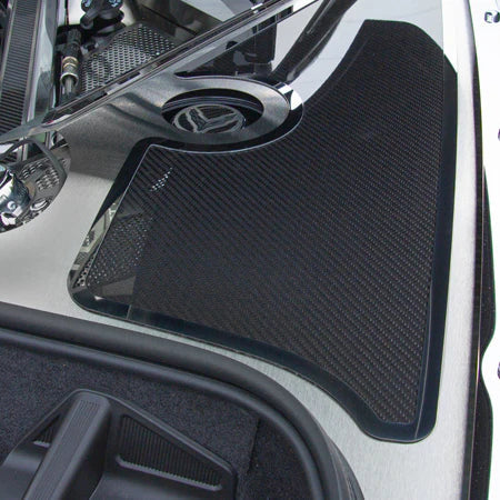 C8 Corvette Fender Covers Brushed w/Carbon Fiber Inserts : Stainless Steel