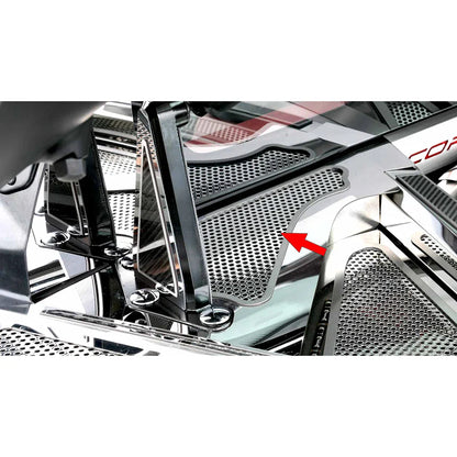 C8 Corvette Coupe Rear Cowl Covers 2Pc : Stainless Steel