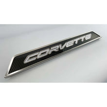 C8 Corvette Door Sills Carbon Fiber W/ Brushed Stainless Corvette Inlay