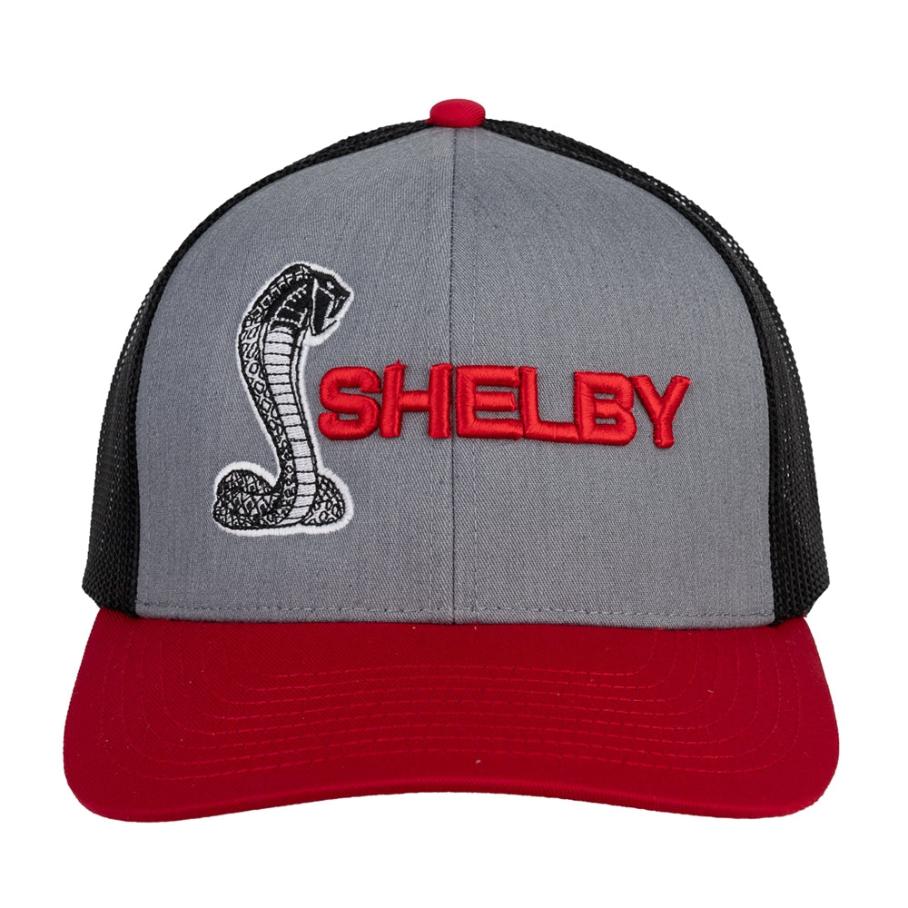 Shelby Tri-Color 3D Mesh Hat - Heather Grey/Red/Black