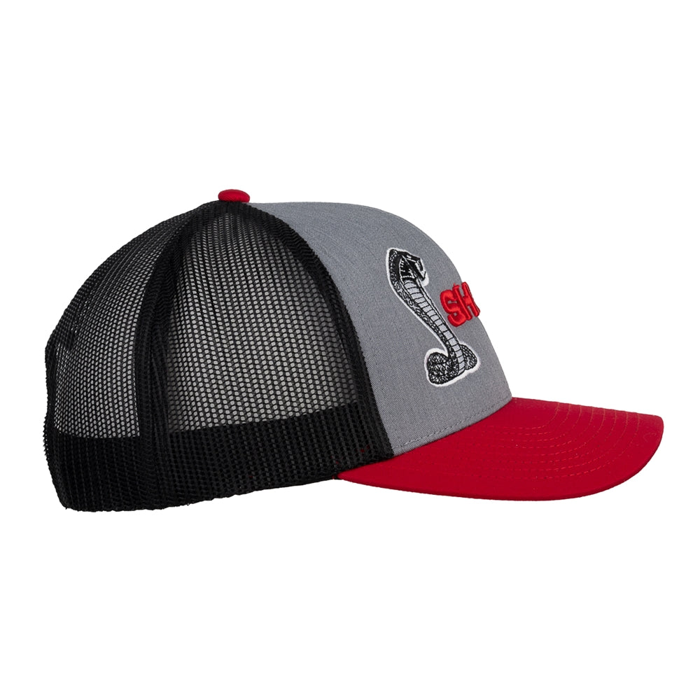 Shelby Tri-Color 3D Mesh Hat - Heather Grey/Red/Black
