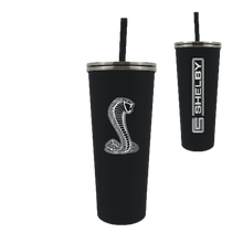 24oz CS Shelby Snake Black Tumbler with Straw