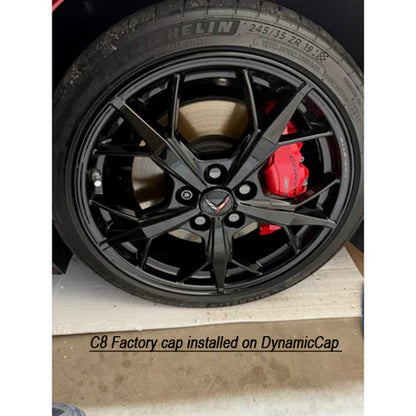 C8 Corvette DynamicCaps - Show Edition Floating Center Caps : Carbon Fiber Look - Set of 4