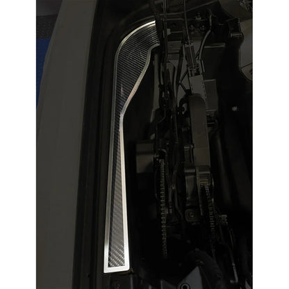 C8 Corvette HTC Hinge Dress Up Plates : Brushed Stainless w/ Carbon Fiber