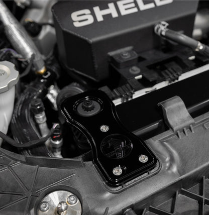 Shelby Ghosted Billet Radiator Mounts (Ghosted Logo)