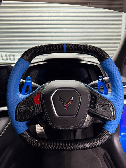C8 Z06 Style Corvette Carbon Fiber Steering Wheel